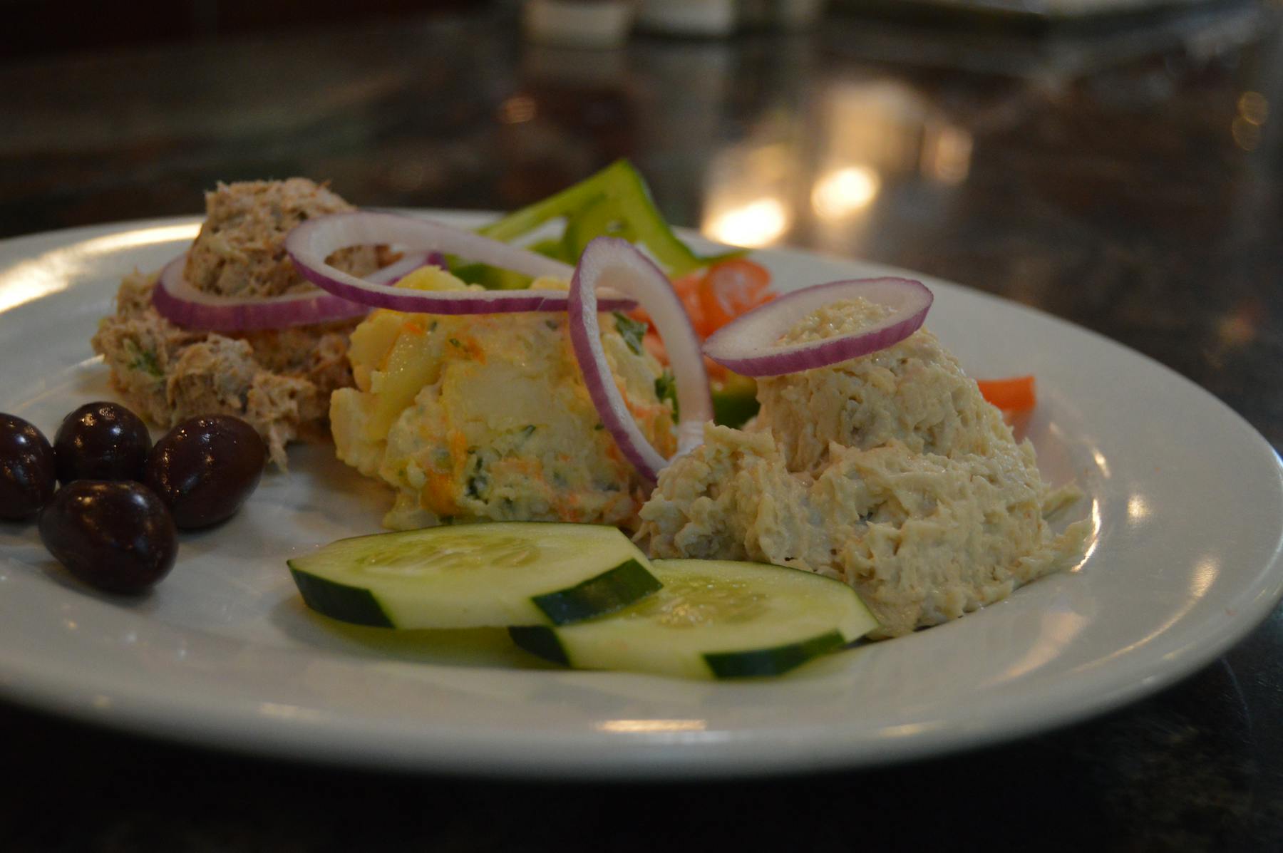 Tuna, Chicken, and Shrimp Salad Platter